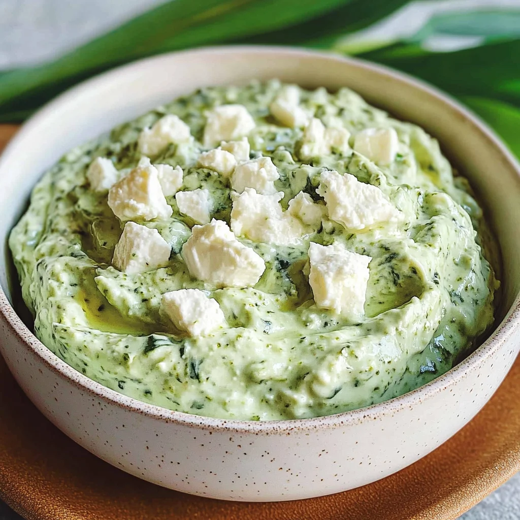 Bärlauch-Dip mit Feta & Frischkäse