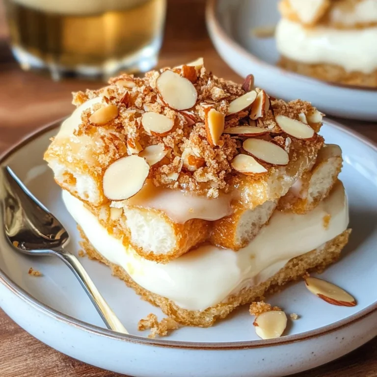 Bienenstich-Dessert - mit Löffelbiskuit