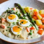 Eierfrikassee mit Kartoffeln und Gemüse