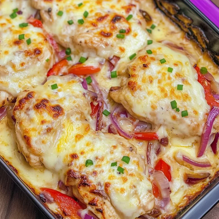 Hähnchen-Auflauf mit Paprika und Schmand-Soße