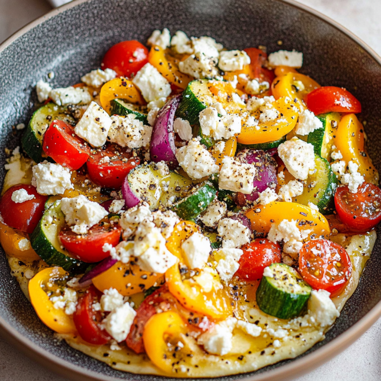 Verführerische Bunte Gemüsepfanne mit Feta in 15 Minuten