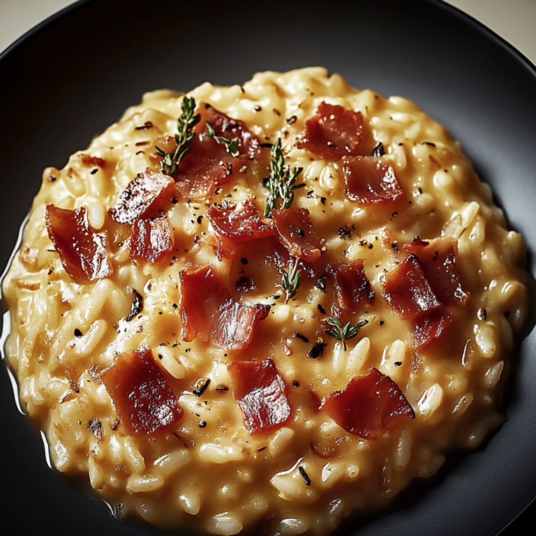 Verführerisches Französisches Zwiebel und Speck Risotto R…