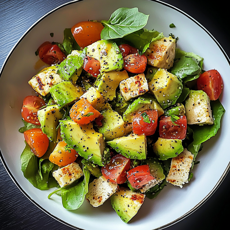 Köstlicher Gesunder Avocado Hähnchen Salat für Genießer