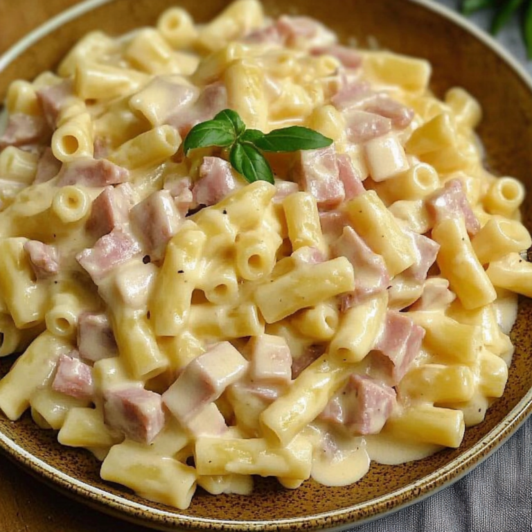 Schnelle Nudeln in cremiger Käse Schinken Sauce – Einfach!