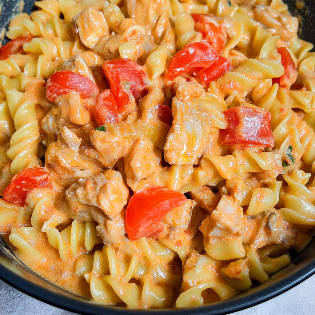 Schnelle Nudeln mit Thunfisch in cremiger Tomatensoße