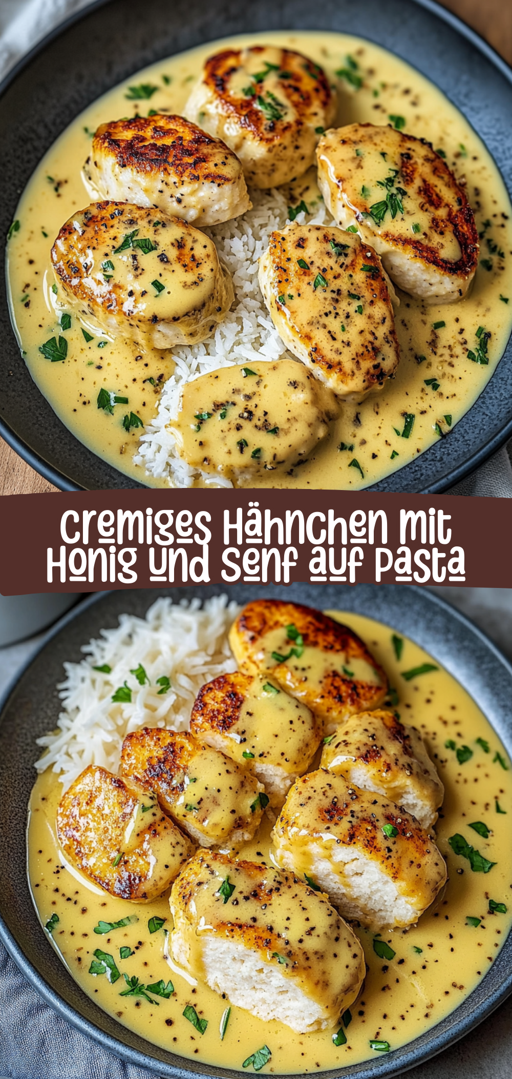 Cremiges Hähnchen mit Honig und Senf