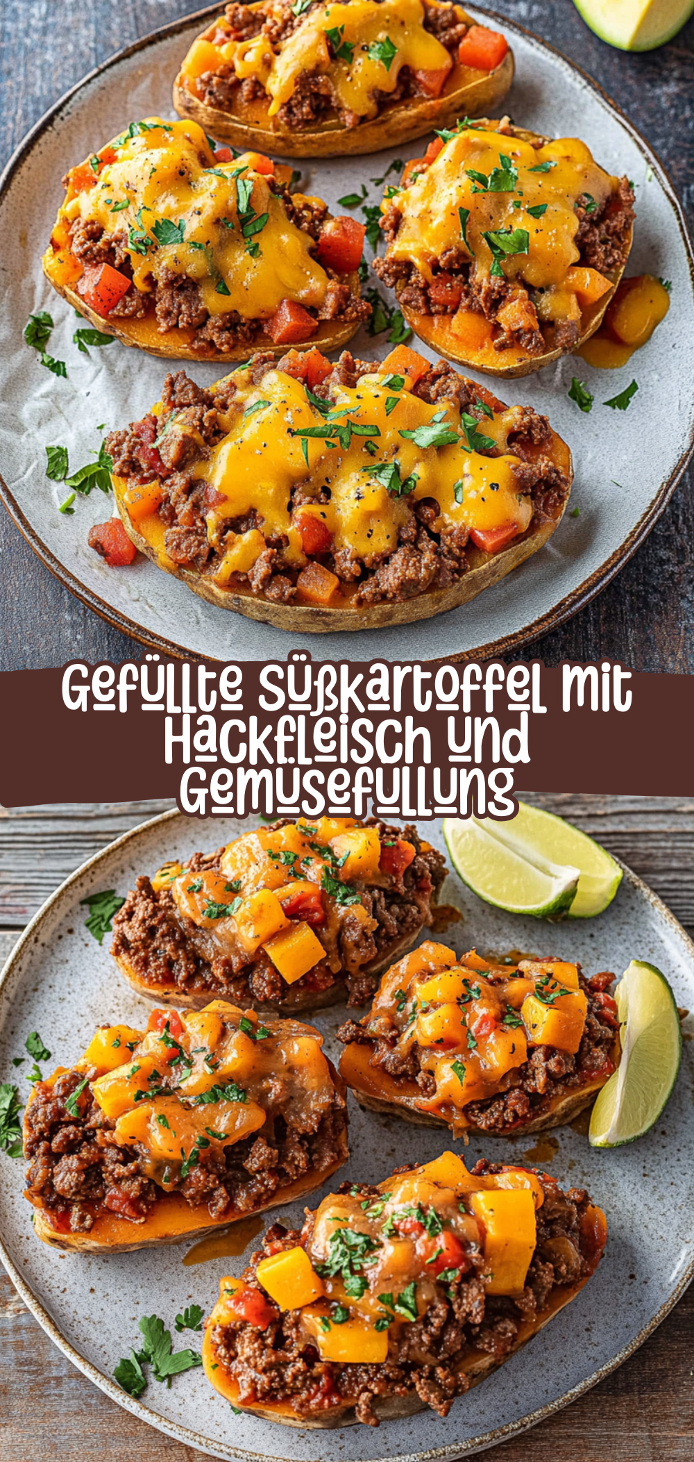 Gefüllte Süßkartoffel mit Hackfleisch