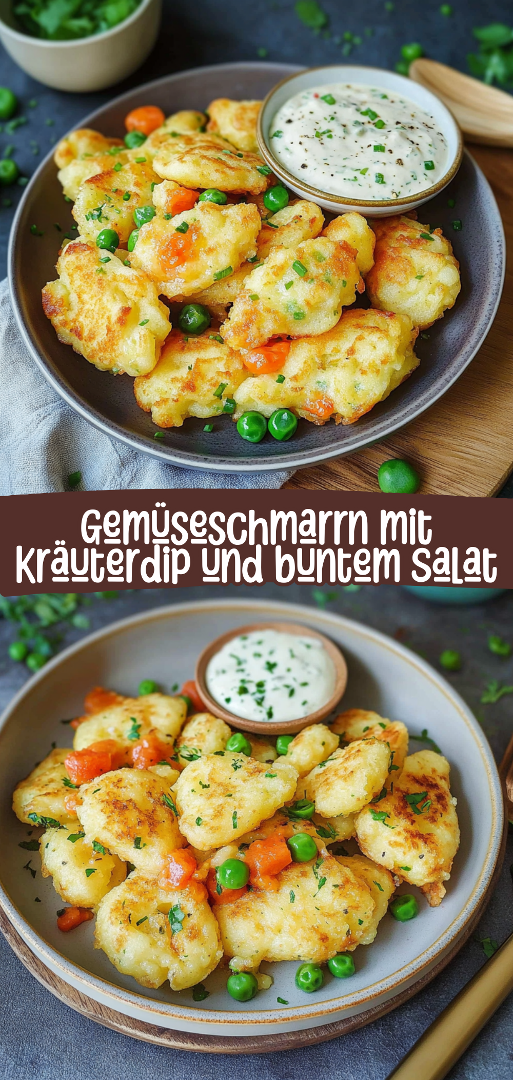 Gemüseschmarrn mit Kräuterdip