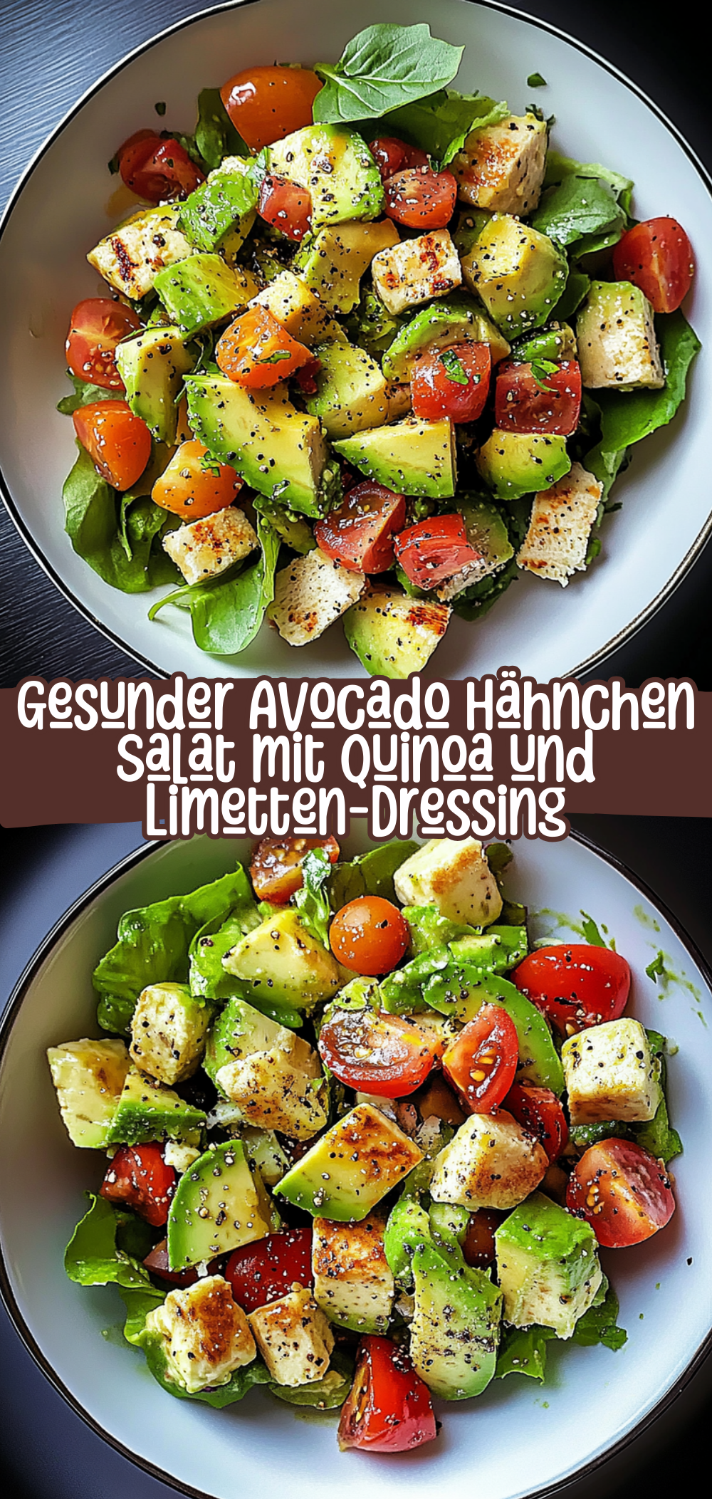 Gesunder Avocado Hähnchen Salat
