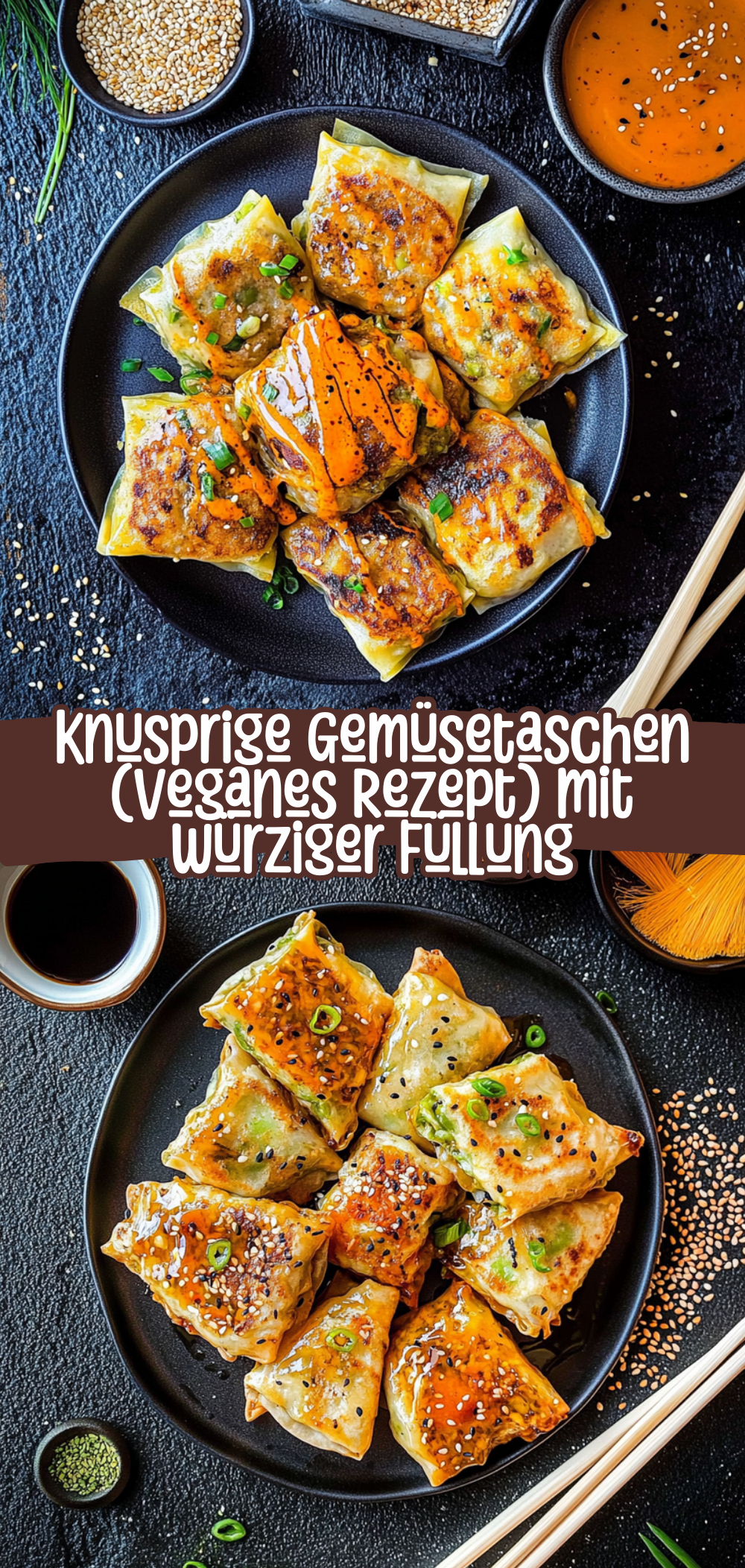 Knusprige Gemüsetaschen (veganes Rezept)