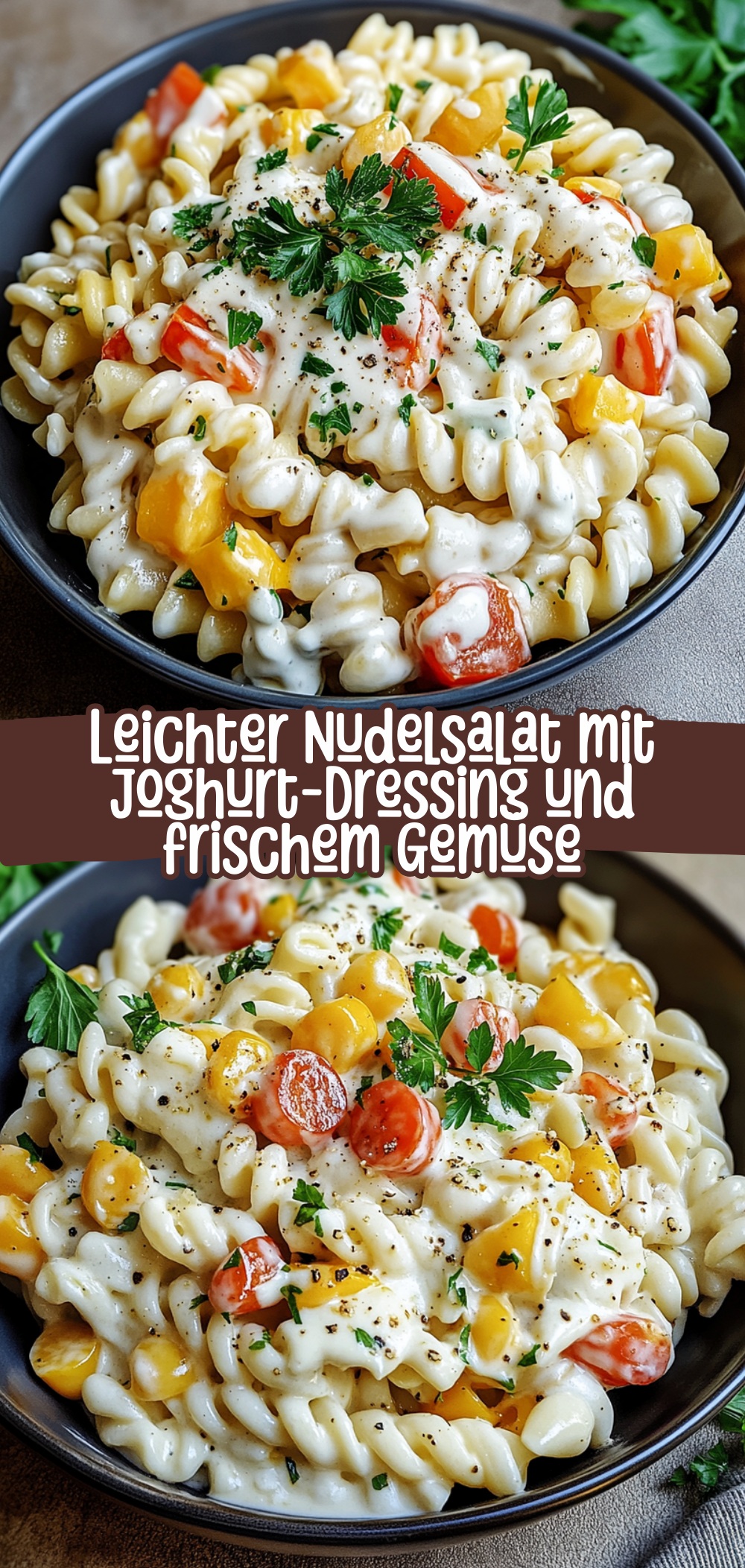 Leichter Nudelsalat mit Joghurt-Dressing