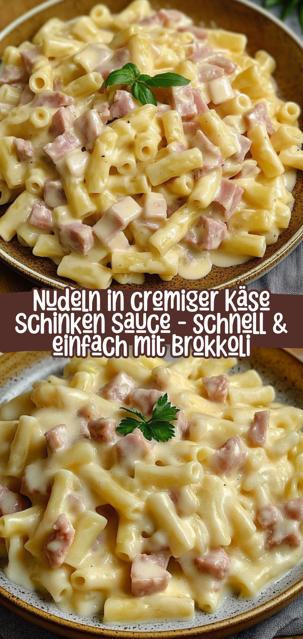 Nudeln in cremiger Käse Schinken Sauce - schnell & einfach
