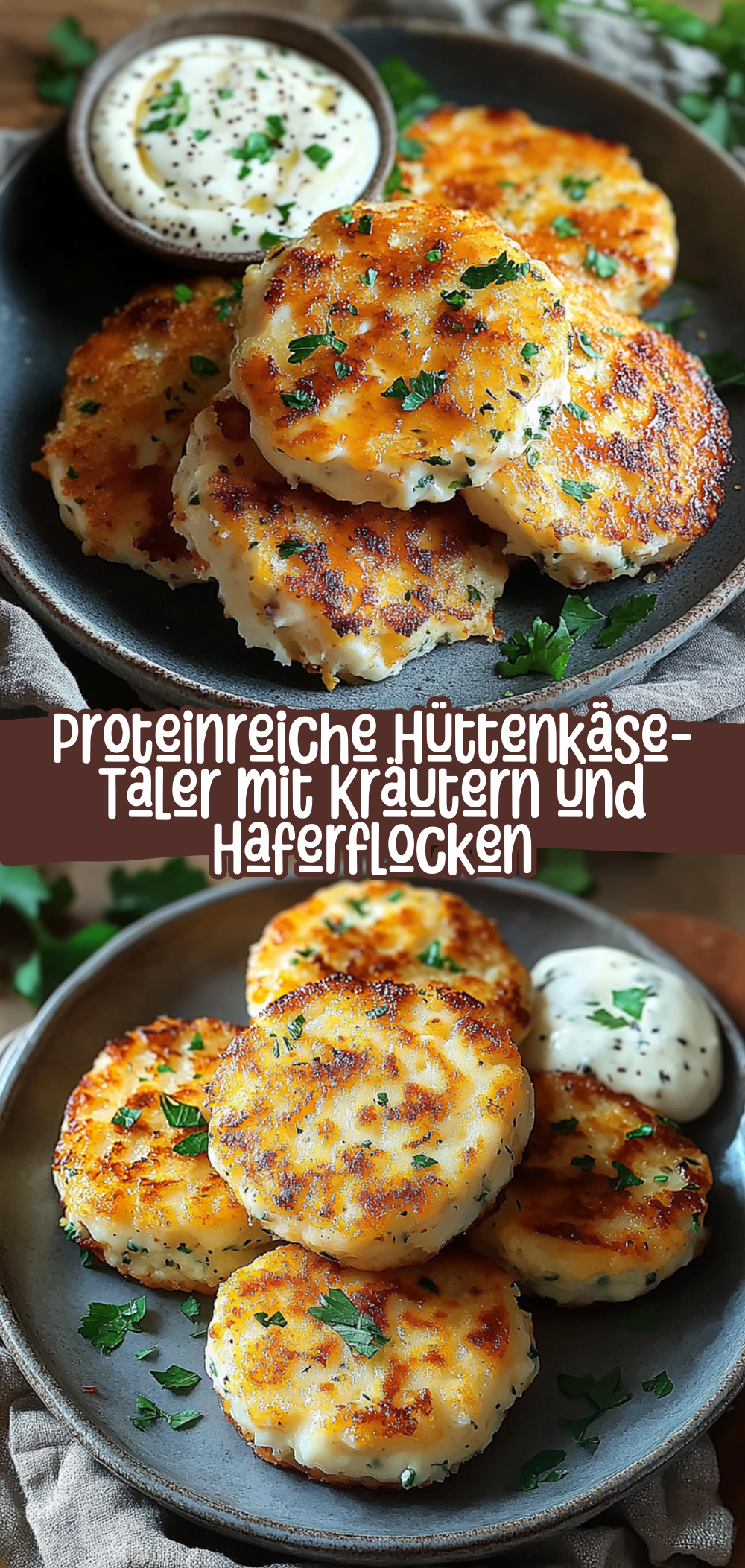 Proteinreiche Hüttenkäse-Taler